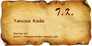 Tancsa Kada névjegykártya
